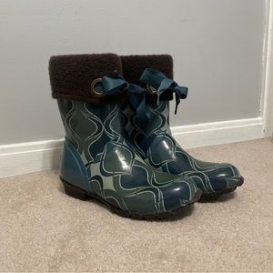 Bogs Womens Waterproof Slip on Becca Swirlprint Boots - Blue 7W